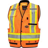 6680 High-Visibility Antimicrobial Mesh-Back Surveyor Vest, High Visibility Orange, Small, Polyester St. Lawrence Industrial & Safety Supply