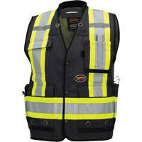 6679 High-Visibility Antimicrobial Mesh-Back Surveyor Vest, Black, Small, Polyester St. Lawrence Industrial & Safety Supply