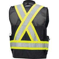 6679 High-Visibility Antimicrobial Mesh-Back Surveyor Vest, Black, Small, Polyester St. Lawrence Industrial & Safety Supply