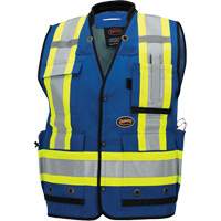 6681 High-Visibility Antimicrobial Mesh-Back Surveyor Vest, Royal Blue, Small, Polyester St. Lawrence Industrial & Safety Supply