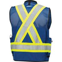 6681 High-Visibility Antimicrobial Mesh-Back Surveyor Vest, Royal Blue, Small, Polyester St. Lawrence Industrial & Safety Supply