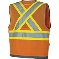 Pioneer Mesh Back Zip Front Surveyor Safety Vest, High Visibility Orange, Small, Polyester St. Lawrence Industrial & Safety Supply