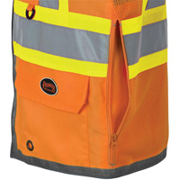 Pioneer Mesh Back Zip Front Surveyor Safety Vest, High Visibility Orange, Small, Polyester St. Lawrence Industrial & Safety Supply