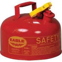 Bidon de s&eacute;curit&eacute; pour les produits inflammables, Type I, Acier galvanis&eacute;, 2 gal. US, Rouge, Homologu&eacute; FM/List&eacute; UL/ULC St. Lawrence Industrial & Safety Supply