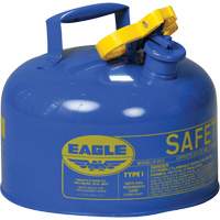 Bidon de s&eacute;curit&eacute; pour le k&eacute;ros&egrave;ne, Type I, Acier galvanis&eacute;, 2,5 gal. US, Bleu, Homologu&eacute; FM/List&eacute; UL/ULC St. Lawrence Industrial & Safety Supply