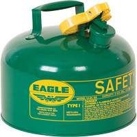 Bidon de s&eacute;curit&eacute; pour les combustibles, Type I, Acier galvanis&eacute;, 2,5 gal. US, Vert, Homologu&eacute; FM/List&eacute; UL/ULC St. Lawrence Industrial & Safety Supply