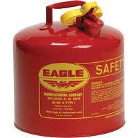 Bidon de s&eacute;curit&eacute; pour les produits inflammables, Type I, Acier galvanis&eacute;, 5 gal. US, Rouge, Homologu&eacute; FM/List&eacute; UL/ULC St. Lawrence Industrial & Safety Supply