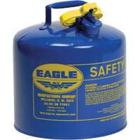 Bidon de s&eacute;curit&eacute; pour le k&eacute;ros&egrave;ne, Type I, Acier galvanis&eacute;, 5 gal. US, Bleu, Homologu&eacute; FM/List&eacute; UL/ULC St. Lawrence Industrial & Safety Supply