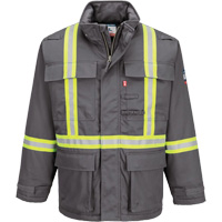 Bizflame&reg; 88/12 Insulated Winter Parka, Grey, Small St. Lawrence Industrial & Safety Supply
