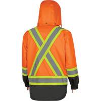 5056 Pioneer&reg; Yukon 7-in-1 Waterproof Winter Safety Parka, Polyester, Black/High Visibility Orange, X-Small St. Lawrence Industrial & Safety Supply