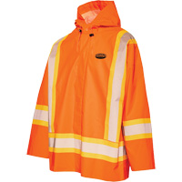 R804 Hurricane Rain Jacket, Small, High Visibility Orange St. Lawrence Industrial & Safety Supply