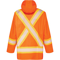 R804 Hurricane Rain Jacket, Small, High Visibility Orange St. Lawrence Industrial & Safety Supply