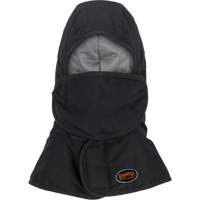 Pioneer 765A Flame-Resistant Quilted Hard Hat Liner with Long Neck & Detachable Mouthpiece, Black/Grey, Cotton/FR-Tech&reg;/Modacrylic/Nylon St. Lawrence Industrial & Safety Supply