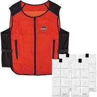 Veste de refroidissement &agrave; changement de phase l&eacute;g&egrave;re avec sachets de recharge Chill-Its 6260, Petit/Moyen, Orange St. Lawrence Industrial & Safety Supply