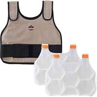 Veste de refroidissement &agrave; changement de phase standard avec sachets de recharge Chill-Its 6230, Petit/Moyen, Khaki St. Lawrence Industrial & Safety Supply