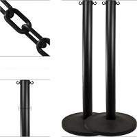 Industrial Stanchion Kit with Plastic Chain, 37" High, Black St. Lawrence Industrial & Safety Supply