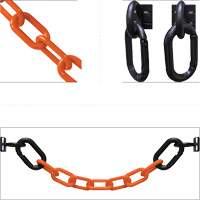 Magnetic Chain Barrier Warehouse Kit, Orange, 2" Link, 15' Length St. Lawrence Industrial & Safety Supply