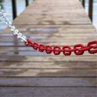 Bicolour Plastic Barrier Chain, Green/White, 2" Link, 500' Length St. Lawrence Industrial & Safety Supply