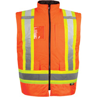 Manteau haute visibilit&eacute; 7-en-1, Polyester, Orange haute visibilit&eacute;, T-petit St. Lawrence Industrial & Safety Supply