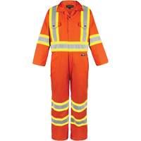 High-Visibility Unlined Coveralls, Small, High Visibility Orange St. Lawrence Industrial & Safety Supply