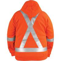 High-Visibility Wind Resistant Zip-Front Sweatshirt with DetachableHood, Men's, Small, High Visibility Orange, 27.7 cal/cm² St. Lawrence Industrial & Safety Supply