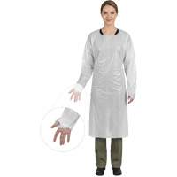 Blouse CoverMe avec passe-pouces, Taille unique, Blanc, Poly&eacute;thyl&egrave;ne St. Lawrence Industrial & Safety Supply