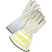 Gants utilitaires haute visibilit&eacute; avec manchette de 6,25", Petit, Paume en Cuir fleur de vache St. Lawrence Industrial & Safety Supply