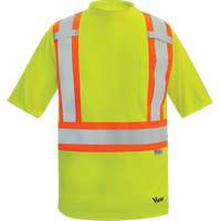 Viking&reg; Safety Bamboo Lined T-shirt, Polyester, X-Large, High Visibility Lime-Yellow St. Lawrence Industrial & Safety Supply