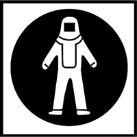 &eacute;tiquettes avec pictogramme Right to Know - Combinaison pleine protection, Vinyle, Feuille, 5/8" lo x 3/4" la St. Lawrence Industrial & Safety Supply