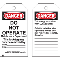 &eacute;tiquettes de verrouillage, Plastique, 3" la x 5-3/4" h, Anglais St. Lawrence Industrial & Safety Supply