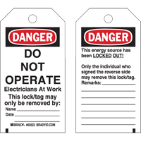 &eacute;tiquettes de verrouillage, Plastique, 3" la x 5-1/2" h, Anglais St. Lawrence Industrial & Safety Supply