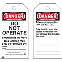 &eacute;tiquettes de verrouillage, Plastique, 3" la x 5-3/4" h, Anglais St. Lawrence Industrial & Safety Supply