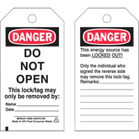 &eacute;tiquettes de verrouillage, Plastique, 3" la x 5-1/2" h, Anglais St. Lawrence Industrial & Safety Supply