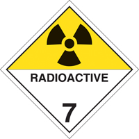 Plaque-&eacute;tiquette TMD mati&egrave;res radioactives, Vinyle adh&eacute;sif St. Lawrence Industrial & Safety Supply