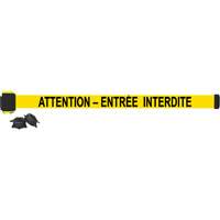 Wall Mount Barrier, Plastic, Magnetic Mount, 7', Black and Yellow Tape St. Lawrence Industrial & Safety Supply
