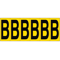 Individual Adhesive Letter Markers, B, 2-15/16" H, Black on Yellow St. Lawrence Industrial & Safety Supply