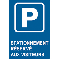 Reserved Parking Sign, 14" x 10", Aluminum, French with Pictogram St. Lawrence Industrial & Safety Supply