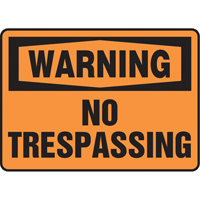 "No Trespassing" Sign, 7" x 10", Vinyl, English St. Lawrence Industrial & Safety Supply