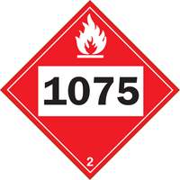 Plaque-&eacute;tiquette TMD 1075 pour gaz inflammable oxyg&egrave;ne liqu&eacute;fi&eacute;, Plastique St. Lawrence Industrial & Safety Supply