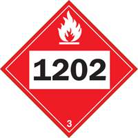 Plaque-&eacute;tiquette TMD 1202 pour liquide inflammable huile combustible, Vinyle adh&eacute;sif St. Lawrence Industrial & Safety Supply