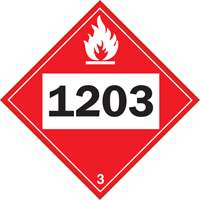 Plaque-&eacute;tiquette TMD 1203 pour liquide inflammable essence & essence-alcohol, Vinyle adh&eacute;sif St. Lawrence Industrial & Safety Supply