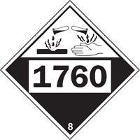 Plaque-&eacute;tiquette TMD 1760 pour mat&eacute;riaux corrosifs phosphate d'aluminium, Plastique St. Lawrence Industrial & Safety Supply
