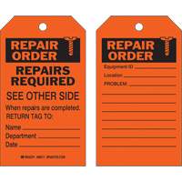 &eacute;tiquette pour les r&eacute;parations de s&eacute;curit&eacute;, Polyester, 4" la x 7" h, Anglais St. Lawrence Industrial & Safety Supply