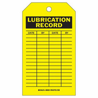 &eacute;tiquettes registres de lubrifications, Polyester, 4" la x 7" h, Anglais St. Lawrence Industrial & Safety Supply
