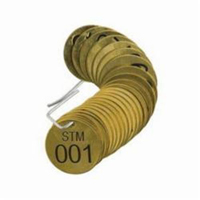 &eacute;tiquettes num&eacute;rot&eacute;es pour vannes STM, # 001-025, Laiton, 1,5" dia. St. Lawrence Industrial & Safety Supply