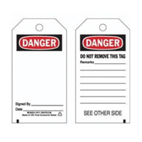 &eacute;tiquettes de pr&eacute;vention des accidents, Polyester, 3" la x 5-3/4" h, Anglais St. Lawrence Industrial & Safety Supply