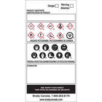 OTS WHMIS Labels, Vinyl, Sheet, 6" L x 3" W St. Lawrence Industrial & Safety Supply