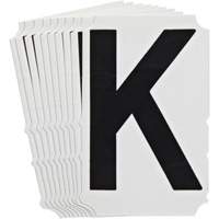 Quick-Align&reg;Individual Gothic Number and Letter Labels, K, 4" H, Black St. Lawrence Industrial & Safety Supply