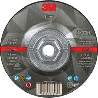 Quick Change Silver Depressed Centre Grinding Wheel 87446, 5" x 1/4", 5/8"-11 Arbor, Type 27, Ceramic St. Lawrence Industrial & Safety Supply