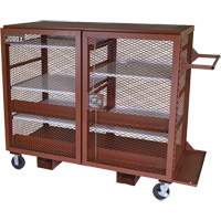 Armoire mobile en treillis, Acier, 49 pi³, Rouge St. Lawrence Industrial & Safety Supply
